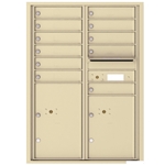 11 Tenant Doors with 2 Parcel Locker and Outgoing Mail Compartment - 4C Recessed Mount versatile™ - Model 4C12D-11