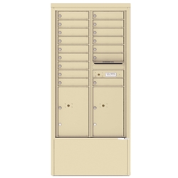 16 Tenant Doors with 2 Parcel Lockers and Outgoing Mail Compartment - 4C Depot versatile™ - Model 4C15D-16-D