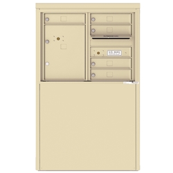 5 Tenant Doors with 1 Parcel Locker and Outgoing Mail Compartment - 4C Depot versatile™ - Model 4C06D-05-D