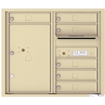 6 Tenant Doors with 1 Parcel Locker and Outgoing Mail Compartment - 4C Recessed Mount versatile™ - Model 4C07D-06