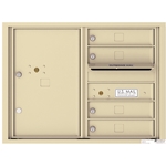 4 Tenant Doors with 1 Parcel Locker and Outgoing Mail Compartment - 4C Recessed Mount versatile™ - Model 4C06D-04