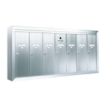 Seven Compartment - 1200 Series Vertical Surface Mount USPS Replacement Approved - Apartment Style Mailboxes - Model 12507SMSHA