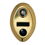 Oval Shape Mechanical Door Chime - Anodized Gold - with Fire Rated Viewer and Name Slot - Model 690-UL