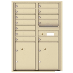 12 Tenant Doors with 2 Parcel Locker and Outgoing Mail Compartment - 4C Recessed Mount versatile™ - Model 4C12D-12