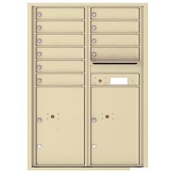10 Tenant Doors with 2 Parcel Locker and Outgoing Mail Compartment - 4C Recessed Mount versatile™ - Model 4C12D-10