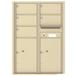 5 Tenant Doors with 2 Parcel Lockers and Outgoing Mail Compartment - 4C Recessed Mount versatile™ - Model 4C12D-05