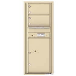 2 Tenant Doors with 1 Parcel Locker and Outgoing Mail Compartment - 4C Recessed Mount versatile™ - Model 4C12S-02