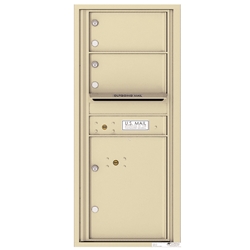 2 Tenant Doors with 1 Parcel Locker and Outgoing Mail Compartment - 4C Recessed Mount versatile™ - Model 4C11S-02