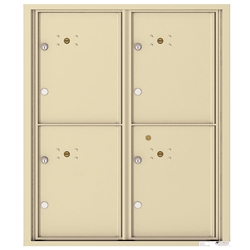 4 Parcel Doors / Parcel Lockers - 4C Recessed Mount versatile™ - Model 4CADD-4P