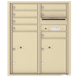 7 Tenant Doors with 2 Parcel Lockers and Outgoing Mail Compartment - 4C Recessed Mount versatile™ - Model 4CADD-07