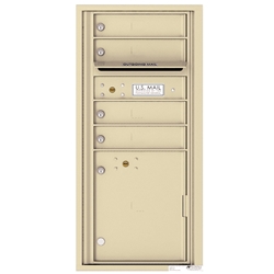 4 Tenant Doors with 1 Parcel Locker and Outgoing Mail Compartment - 4C Recessed Mount versatile™ - Model 4CADS-04