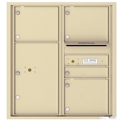 4 Tenant Doors with 1 Parcel Locker and Outgoing Mail Compartment - 4C Recessed Mount versatile™ - Model 4C09D-04