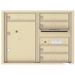 5 Tenant Doors with 1 Parcel Lockers and Outgoing Mail Compartment - 4C Recessed Mount versatile™ - Model 4C06D-05