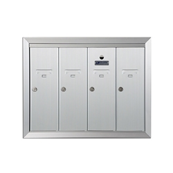 Four Compartment - 1200 Series Vertical Recessed Mount USPS Replacement Approved - Apartment Style Mailboxes - Model 12504HA