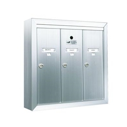Three Compartment - 1200 Series Vertical Surface Mount USPS Replacement Approved - Apartment Style Mailboxes - Model 12503SMSHA