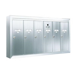 Six Compartment - 1200 Series Vertical Surface Mount USPS Replacement Approved - Apartment Style Mailboxes - Model 12506SMSHA