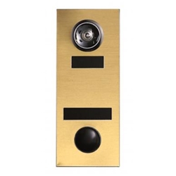 Mechanical Door Chime - Anodized Gold - with Wide Angle Viewer or Optional UL (Fire Rated) Viewer, Name and Number Slots - Model 686102-02